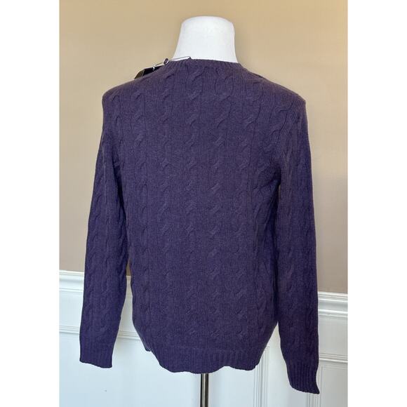 Ralph Lauren Purple Label Men's Cashmere Purple Knit Sweater Large IT NWT $995 - Picture 3 of 6